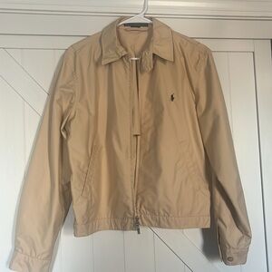 Ralph Lauren Golf VTG Men's SZ L Harrington Windbreaker Jacket Tan 90s